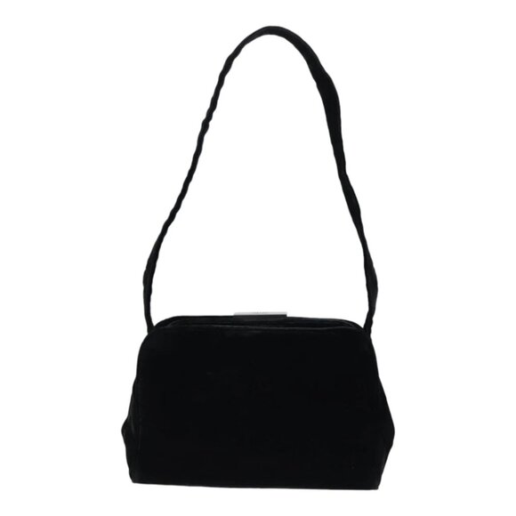 PRADA Shoulder Bag Velor Black Auth 91256 - Picture 1 of 15